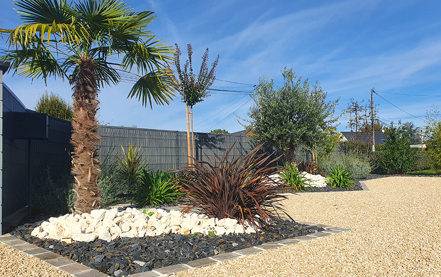 Jardin paysager aménagé à Angers